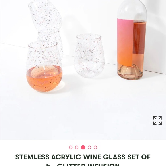 4pc acrylic, glitter, stemless, wine, glasses - Picture 2 of 7